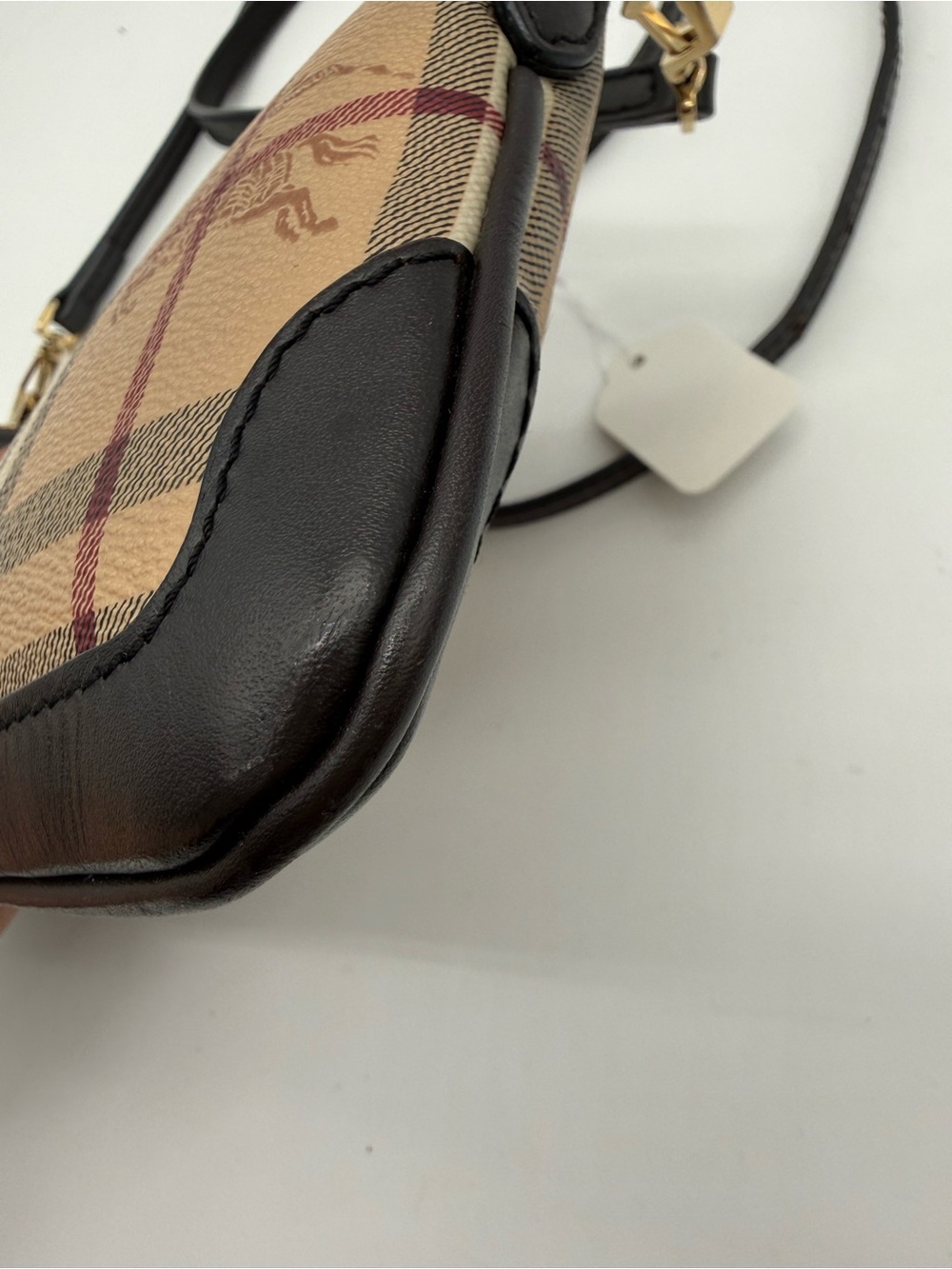 BURBERRY HAYMARKET CHECK PEYTON CROSSBODY - Picture 2 of 8